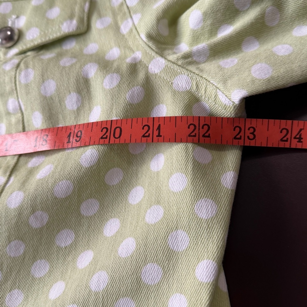 Christopher & Banks Green Polka Dot Jean Jacket - Picture 10 of 11